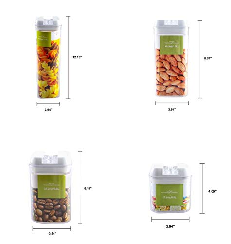 ORGANIX 7-Piece Airtight Food Storage Containers Set with Lids - BPA Free Plastic Kitchen & Pantry Organizers for Flour, Pasta, Cereal & Dry Food - Includes Labels & Marker - Perfect for Meal Prep, Baking & Bulk Food Storage