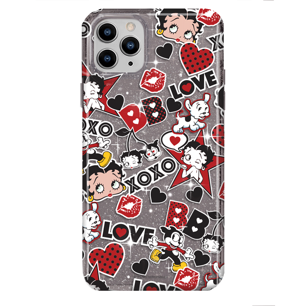 Betty Boop Glitter iPhone Case - Stylish & Protective Phone Cover for iPhone 13/14/15 Pro Max, Sparkly Fashion Accessory - Perfect for Parties, Daily Use & Gift Giving