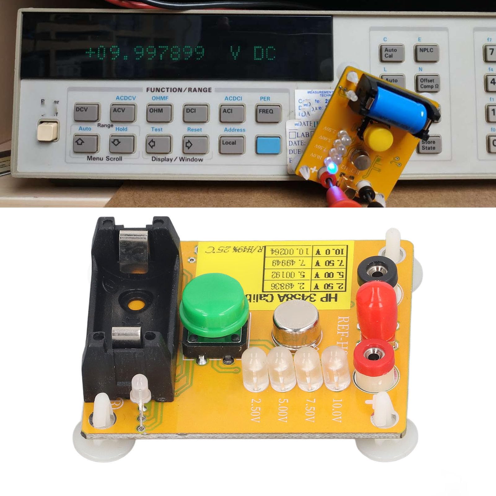 AD584K 4-Channel Programmable Voltage Reference Board - Micro USB Calibration Module for HP3458A 8.5-Digit Multimeter | Precision DC5V Benchmark Source | Ideal for Lab Testing & Electronic Equipment Calibration