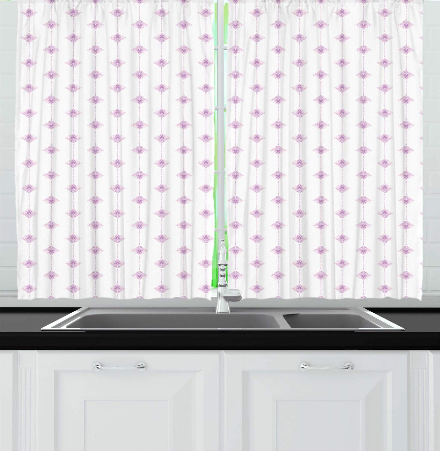 Ambesonne Bohemian Kitchen Curtains 55