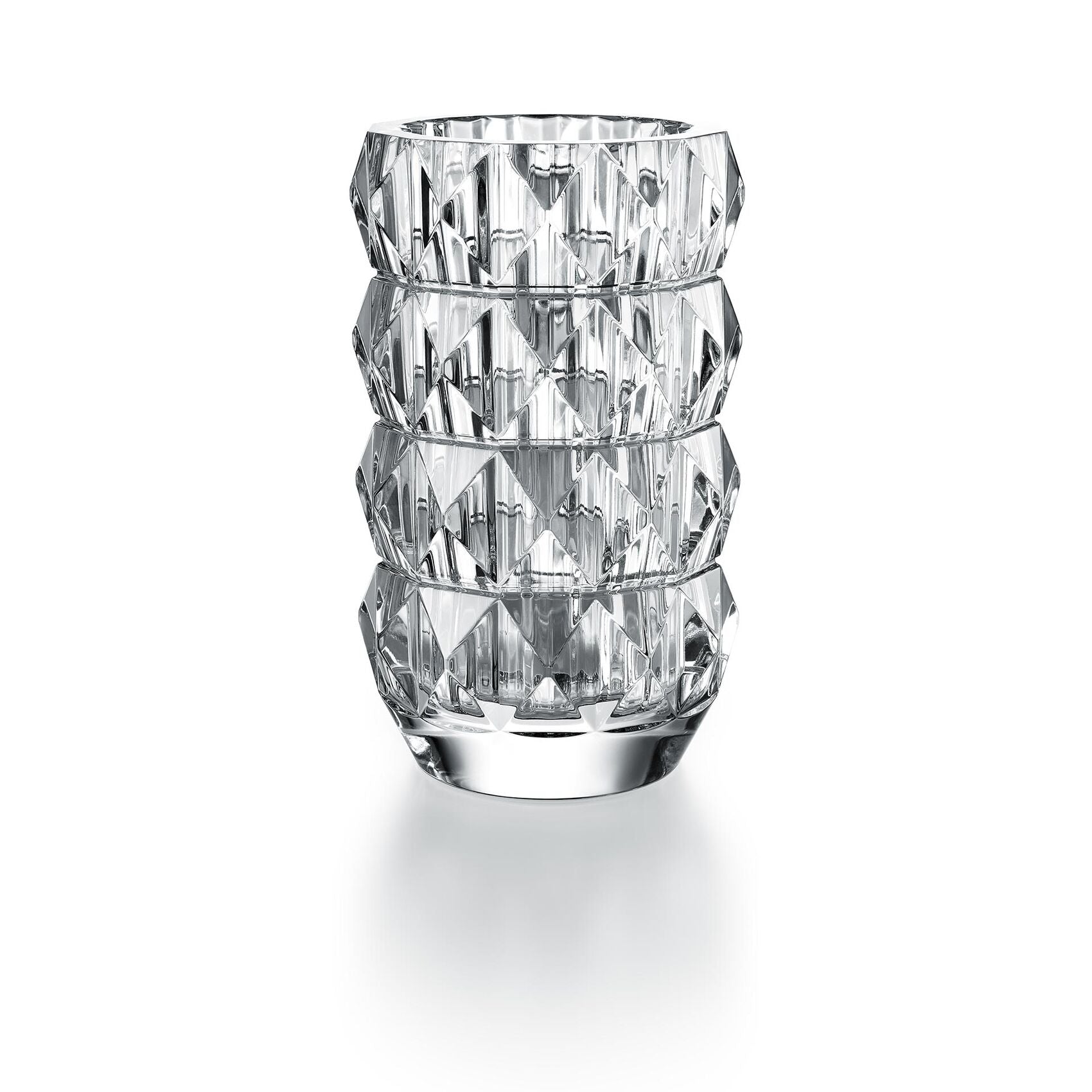Louxor Round Glass Vase - Small Clear Decorative Flower Vase for Home, Office, Wedding & Table Centerpiece Decor