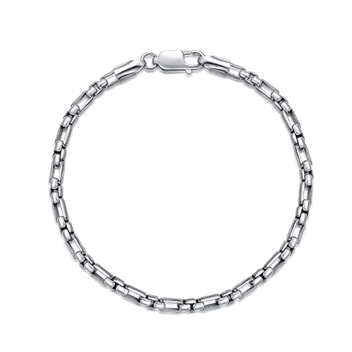 Box Chain Anklet-2.8mm White Gold