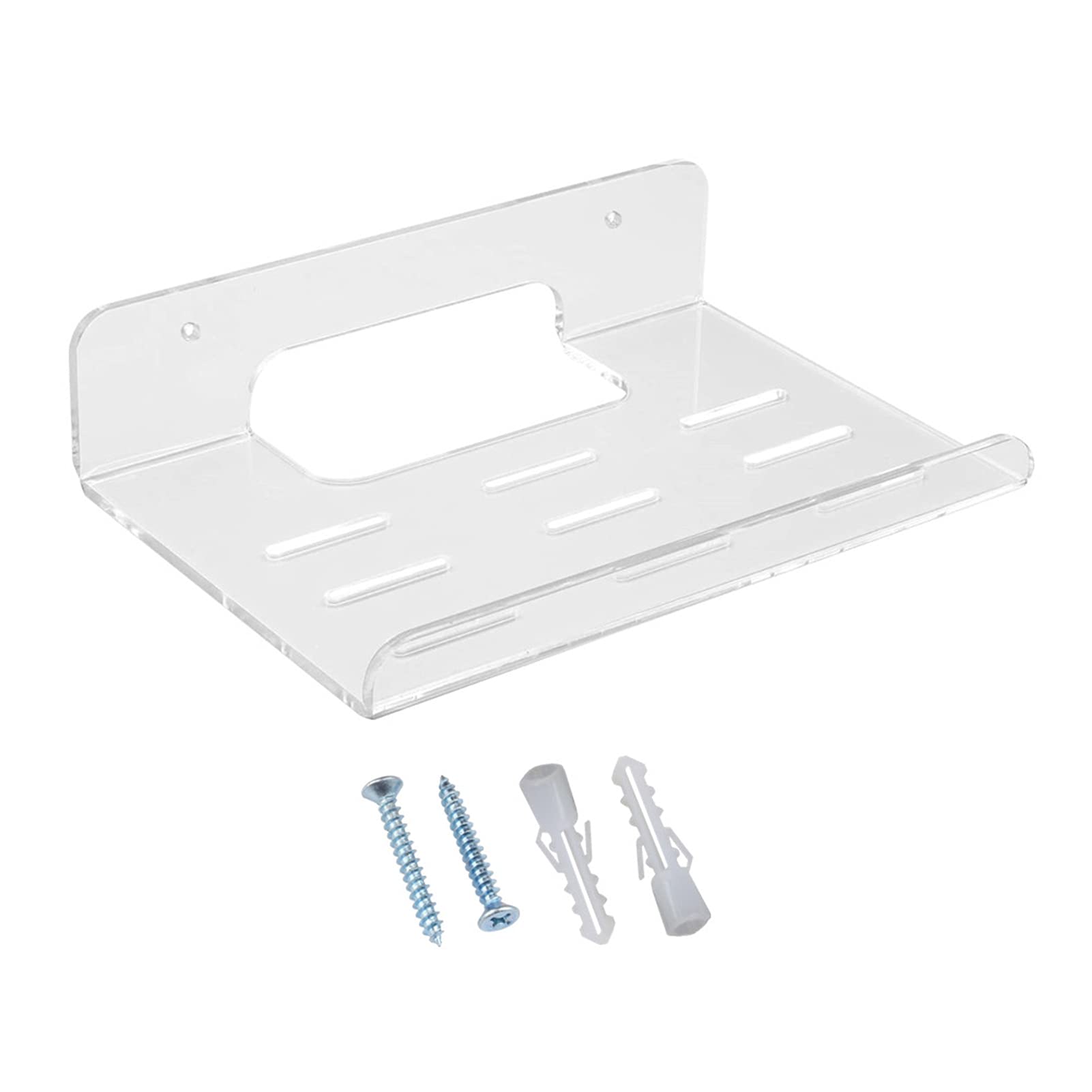 Lightweight Acrylic WiFi Router Shelf - Clear Wireless Router Storage Rack for CactusAngui & Other Routers | Easy Installation | Perfect for Home Office, Gaming Setup & Network Organization