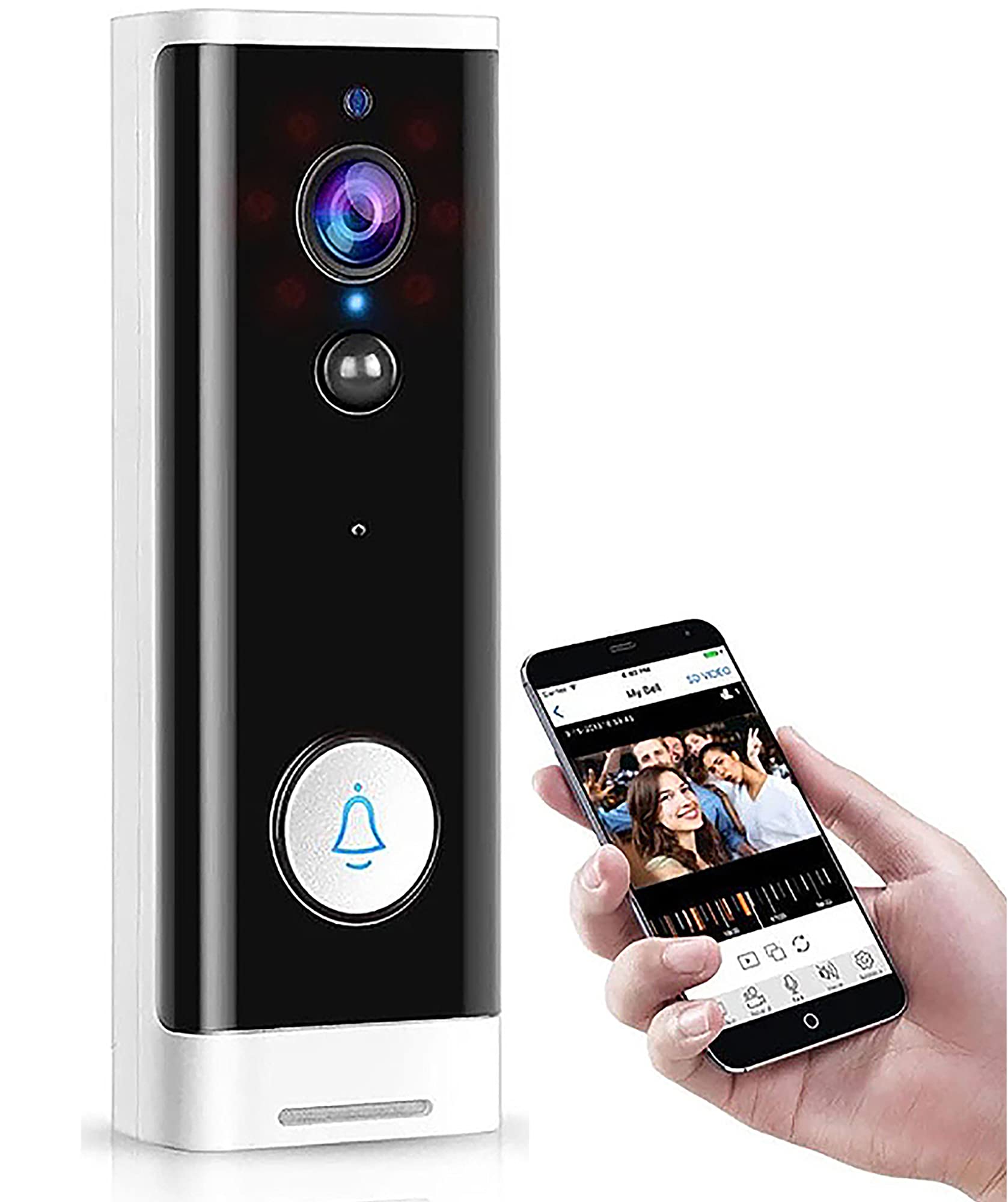 Smart WiFi Video Doorbell Camera 1080P HD - Wireless Security Camera with Motion Detection, Night Vision, 2-Way Audio & Local Storage - Works with Alexa & Google Home - Perfect for Home Security & Smart Home Monitoring