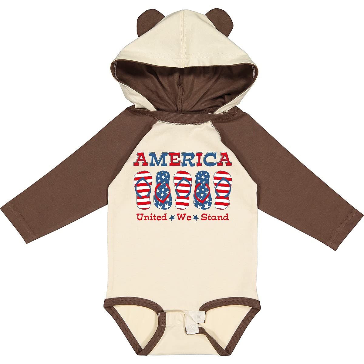 Inktastic Flip Flop America Long Sleeve Baby Bodysuit - Soft Cotton Onesie for Newborns & Infants - Perfect for Playtime, Family Photos & Everyday Comfort