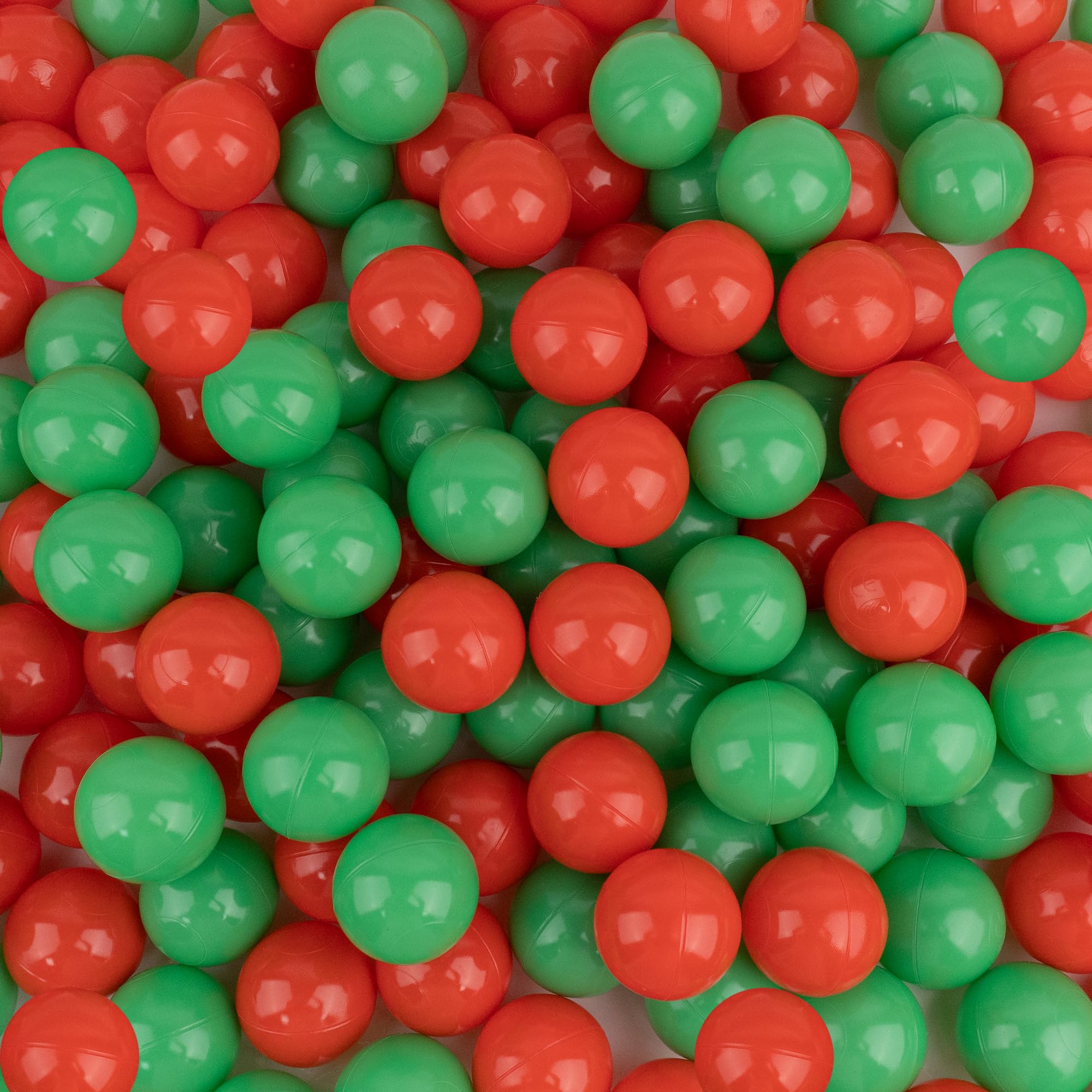 100 Phthalate-Free & BPA-Free Crush-Proof 2.16 Inch Plastic Ball Pit Balls for Kids - Safe Toddler Toys for Indoor Play Tents, Pools & Birthday Gifts (Red & Green)