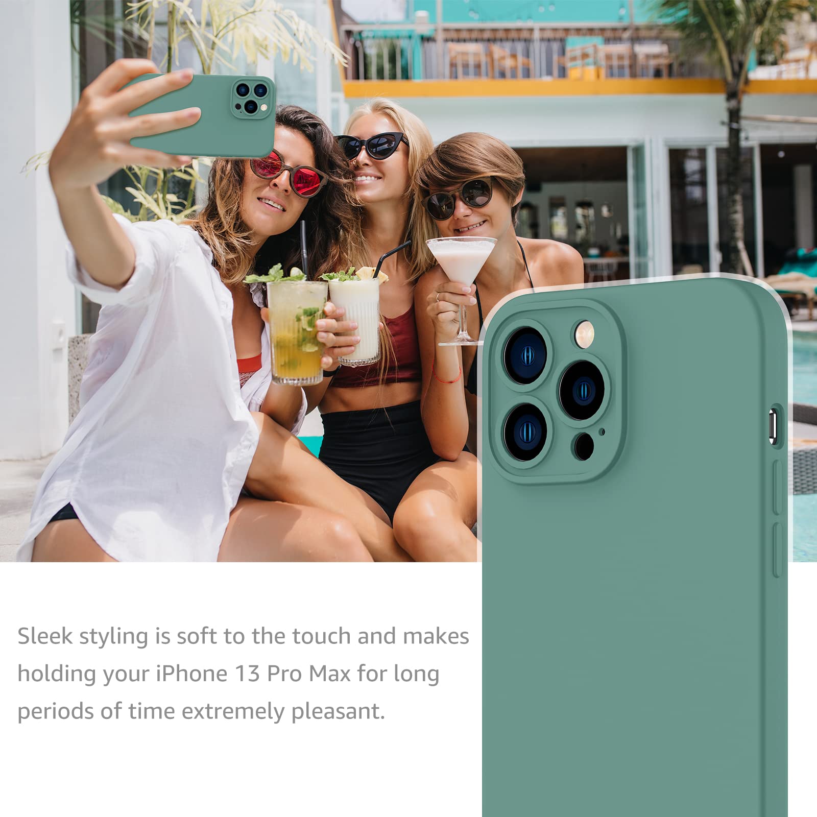 MCFANCE Magnetic Silicone Case for iPhone 13 Pro Max (6.7 inch 2021) - MagSafe Compatible, Shockproof Cover with Full Camera Protection & Anti-Scratch Microfiber Lining | Perfect for Daily Use, Travel & Outdoor Activities