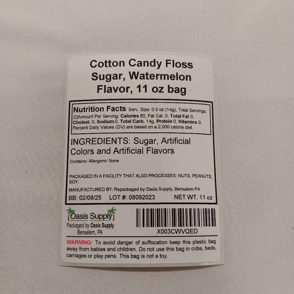 **Cotton Candy Sugar Floss (2 Pack, Watermelon Flavor) - 22 oz Bulk Cotton Candy Floss for Machine - Perfect for Parties, Carnivals & DIY Sweet Treats**