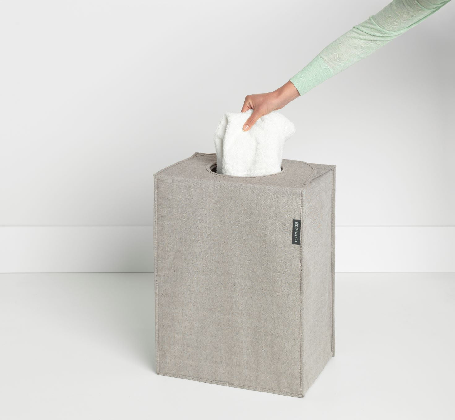 Brabantia 55L Rectangular Laundry Hamper with Handles - Grey | Durable & Stylish for Bedroom, Bathroom, or Laundry Room Organization