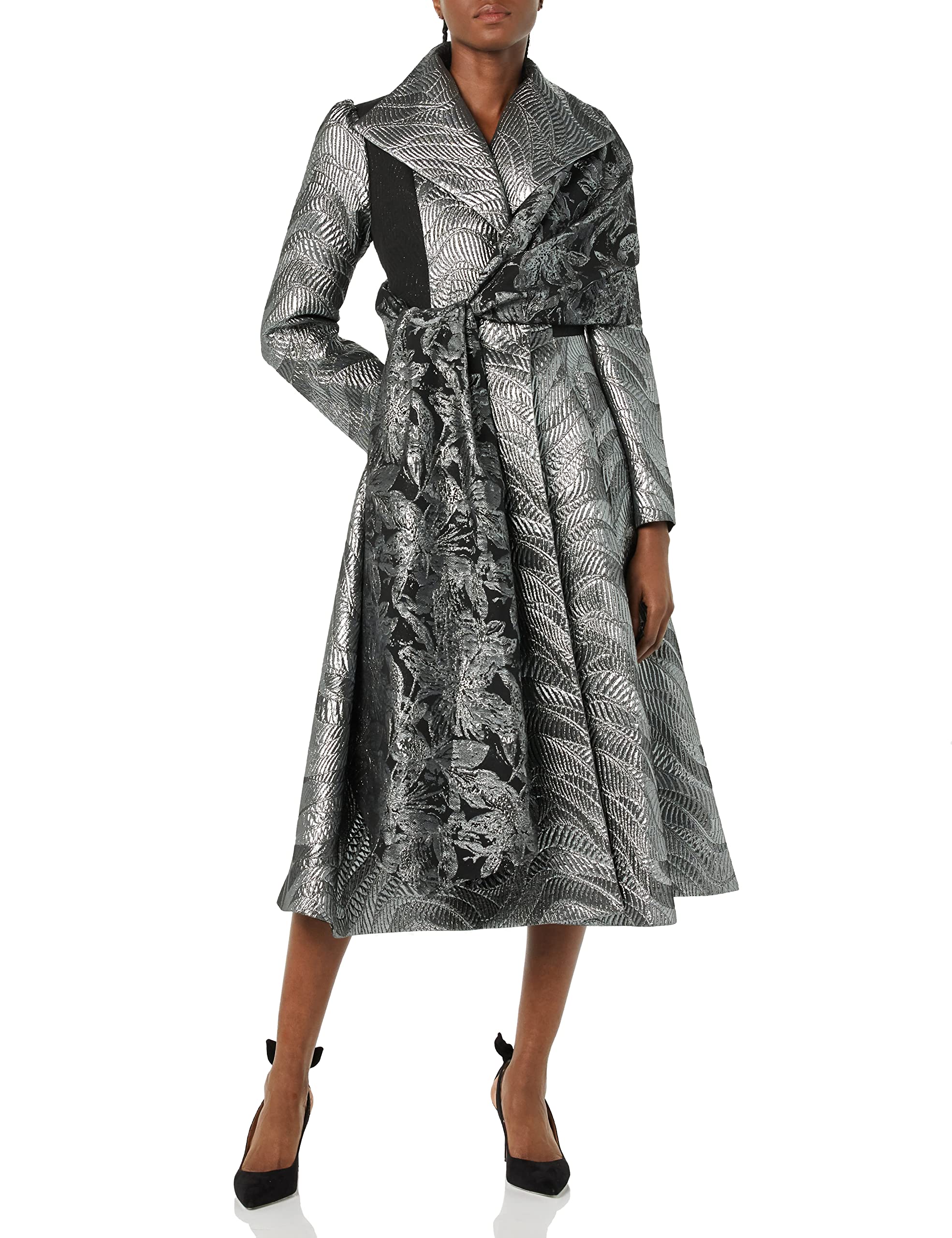 Making the Cut Season 3 Episode 3 Winning Look - Jeanette's Metallic Jacquard Coat with Sash | Fashion Competition Outfit | Perfect for Evening Events & Special Occasions