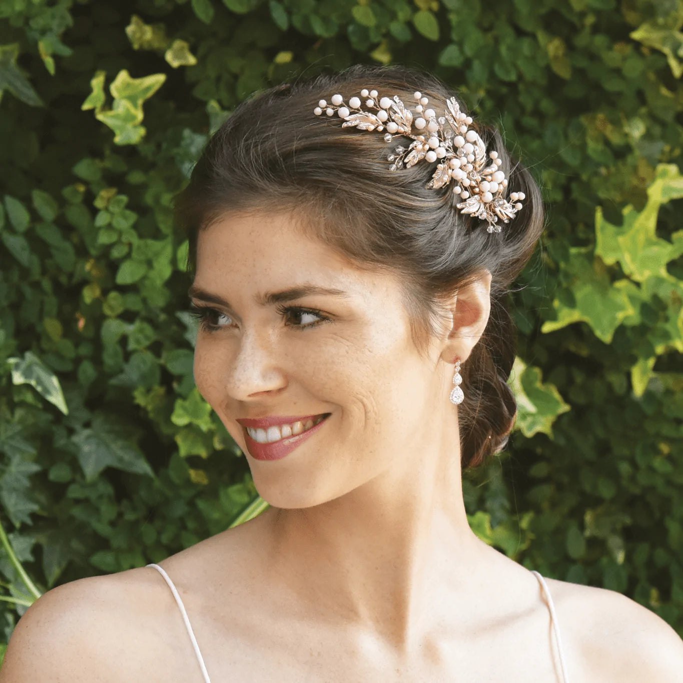 Elegant Rose Gold Bridal Hair Comb with Swarovski Crystals & Blush Pearls - Perfect for Weddings, Prom, and Special Occasions