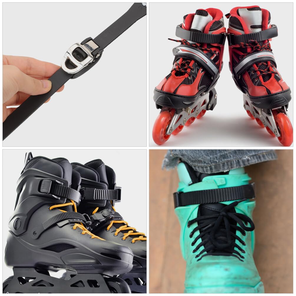 Yardwe 4pcs Roller Skate Straps Replacement - Heavy Duty Inline Skate Shoe Buckles & Energy Straps for Outdoor Skating, Ice Skating & Skiing Accessories - Perfect for Hockey, Figure Skating & Recreational Use