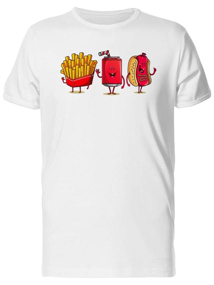 Fast Food Lovers Soda Hot Dog Graphic T-Shirt for Men - Casual Streetwear & Retro Diner Style Outfit