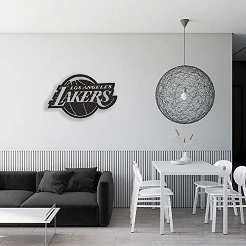 Lakers Basketball Metal Wall Art - American Sports Decor for Game Room, Living Room & Housewarming Gifts - Perfect for Man Cave, Sports Bar & Fan Cave Decor