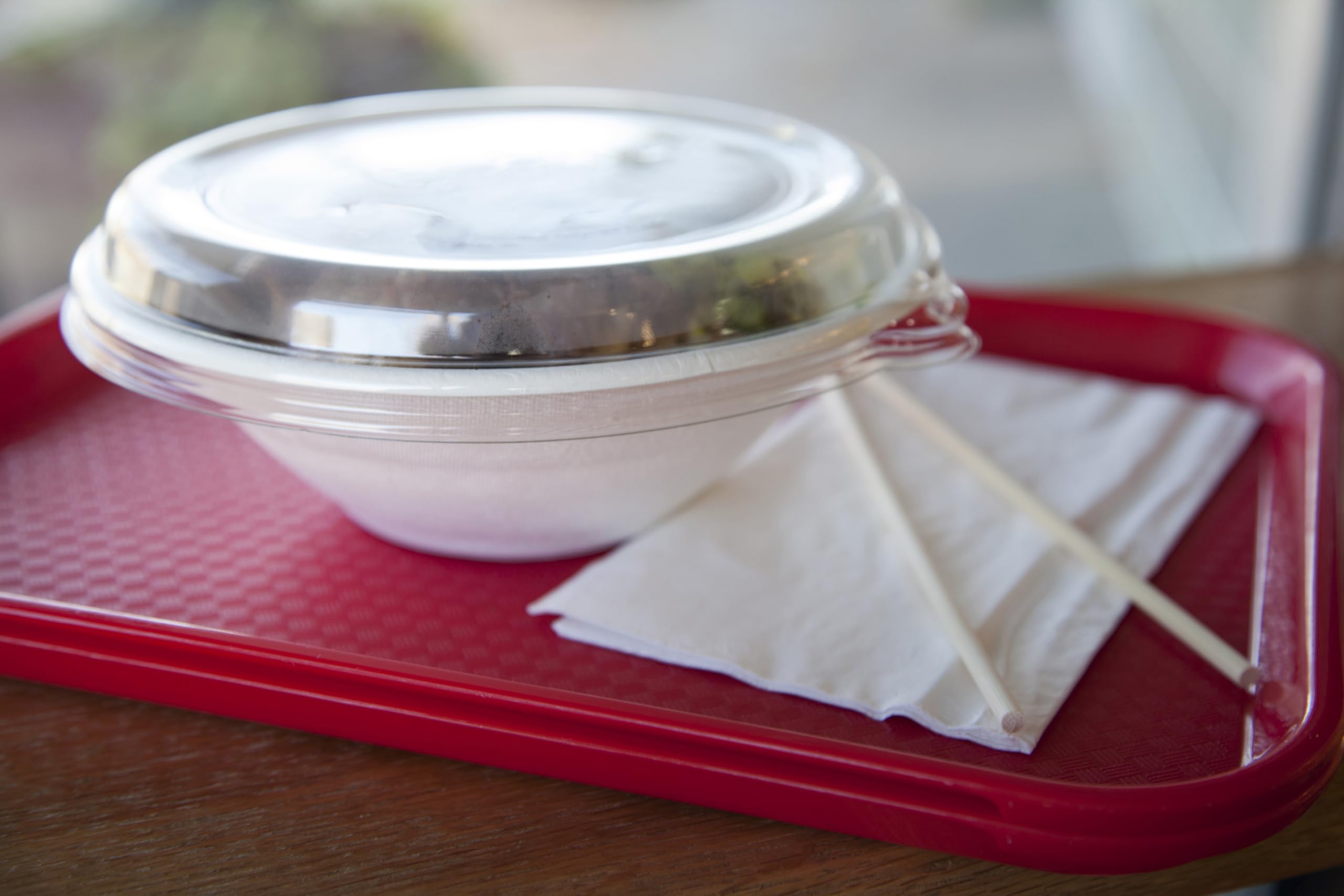 Eco-Friendly Recycled PET Dome Bowl Lids - Case of 300, Fits 24-46oz Coupe & 16-40oz Noodle Bowls, Clear Plastic Food Container Covers - Made from 100% Recycled Plastic Bottles | Perfect for Restaurants, Cafes & Takeout Services