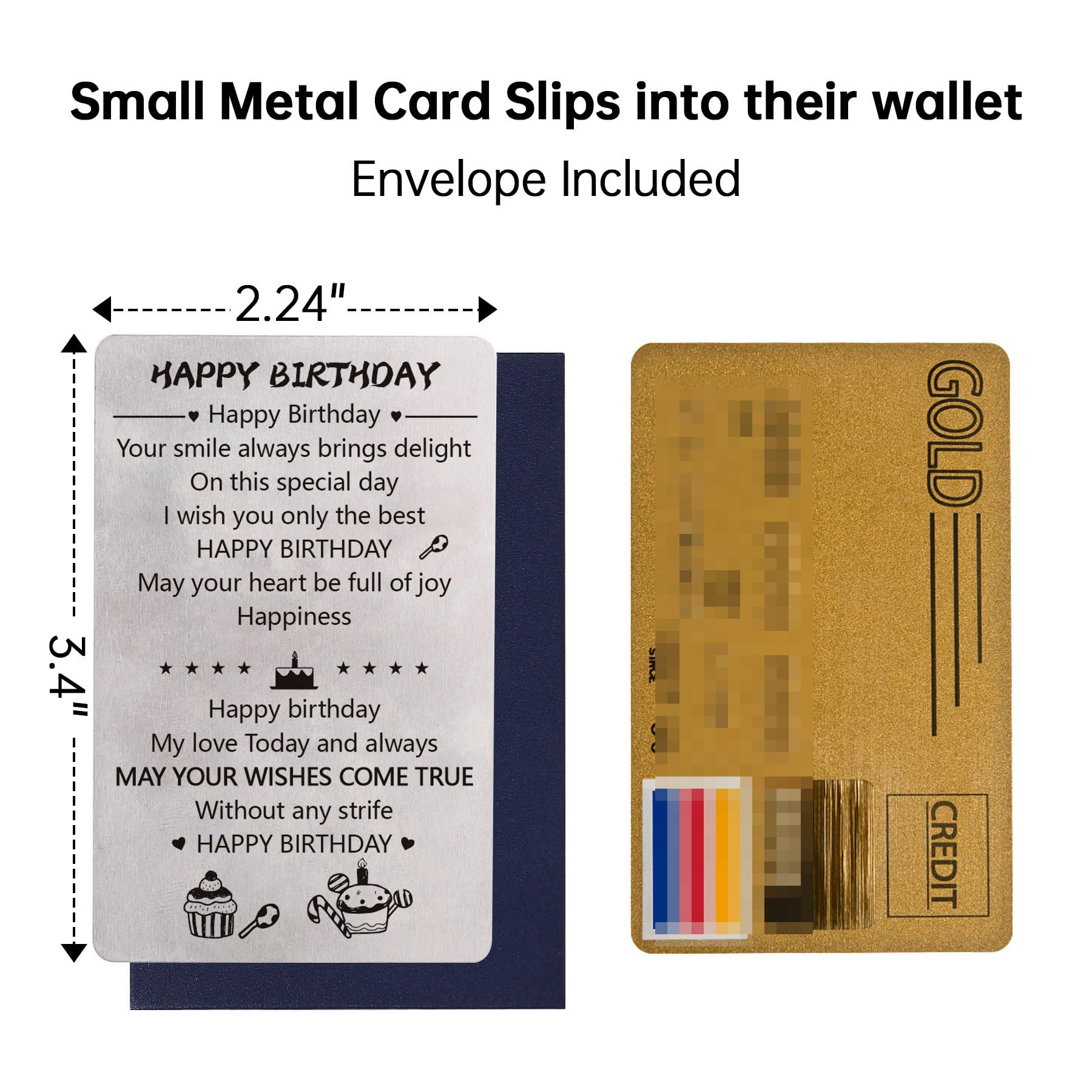 Personalized Engraved Stainless Steel Birthday Card Wallet Insert - Unique Gift for Him, Her, Lovers & Friends | Thoughtful Present for Men & Women | Perfect for Birthdays, Anniversaries & Special Occasions