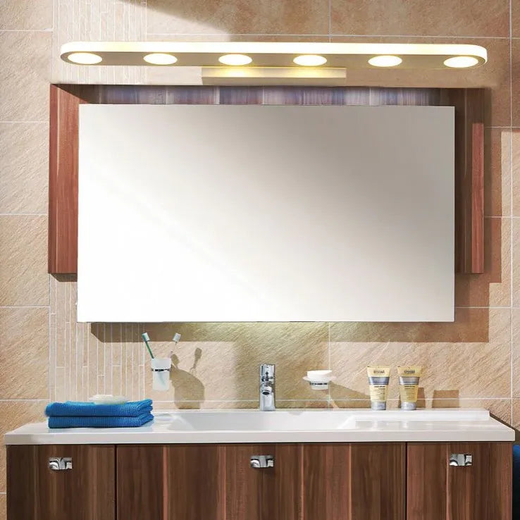 Modern White LED Flush Mount Bathroom Mirror Light - Perfect for Vanity, Makeup, and Shaving Lighting