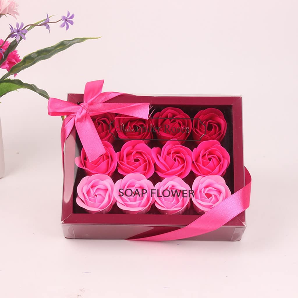 12-Piece Rose Petal Scented Bath Soap Set - Floral Aroma for Relaxing Bath, Anniversary, Birthday, Wedding & Valentine's Day Gift (Pink) - Perfect for Spa Nights, Romantic Gifts & Self-Care Moments
