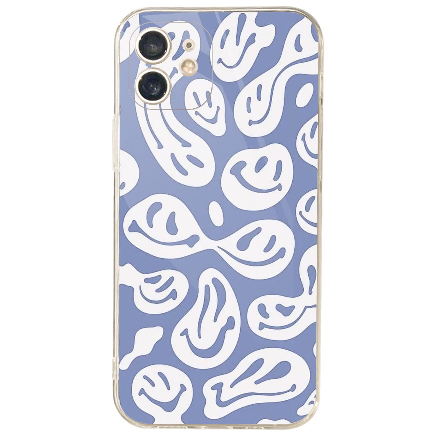 Smiley Face iPhone 12 Case - Cute Aesthetic Shockproof Protective Phone Cover for Women & Girls - Perfect for Everyday Use, School, Work & Travel