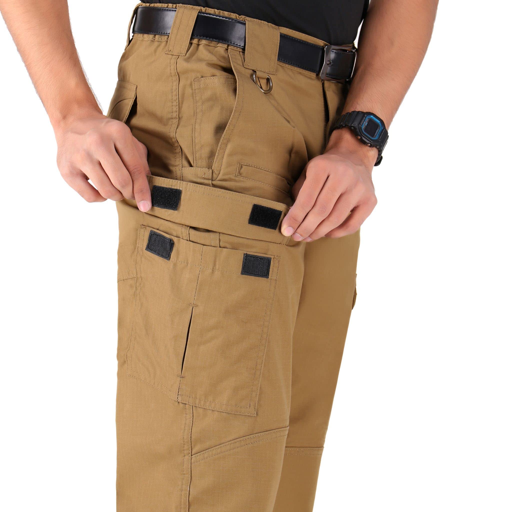 WHITEDUCK Men's Tactical Cargo Pants - Ripstop Stretch Water Resistant Work Pants with 13 Pockets for Military, Hiking & Outdoor Activities - Durable Tactical Pants for Camping, Hunting & Adventure