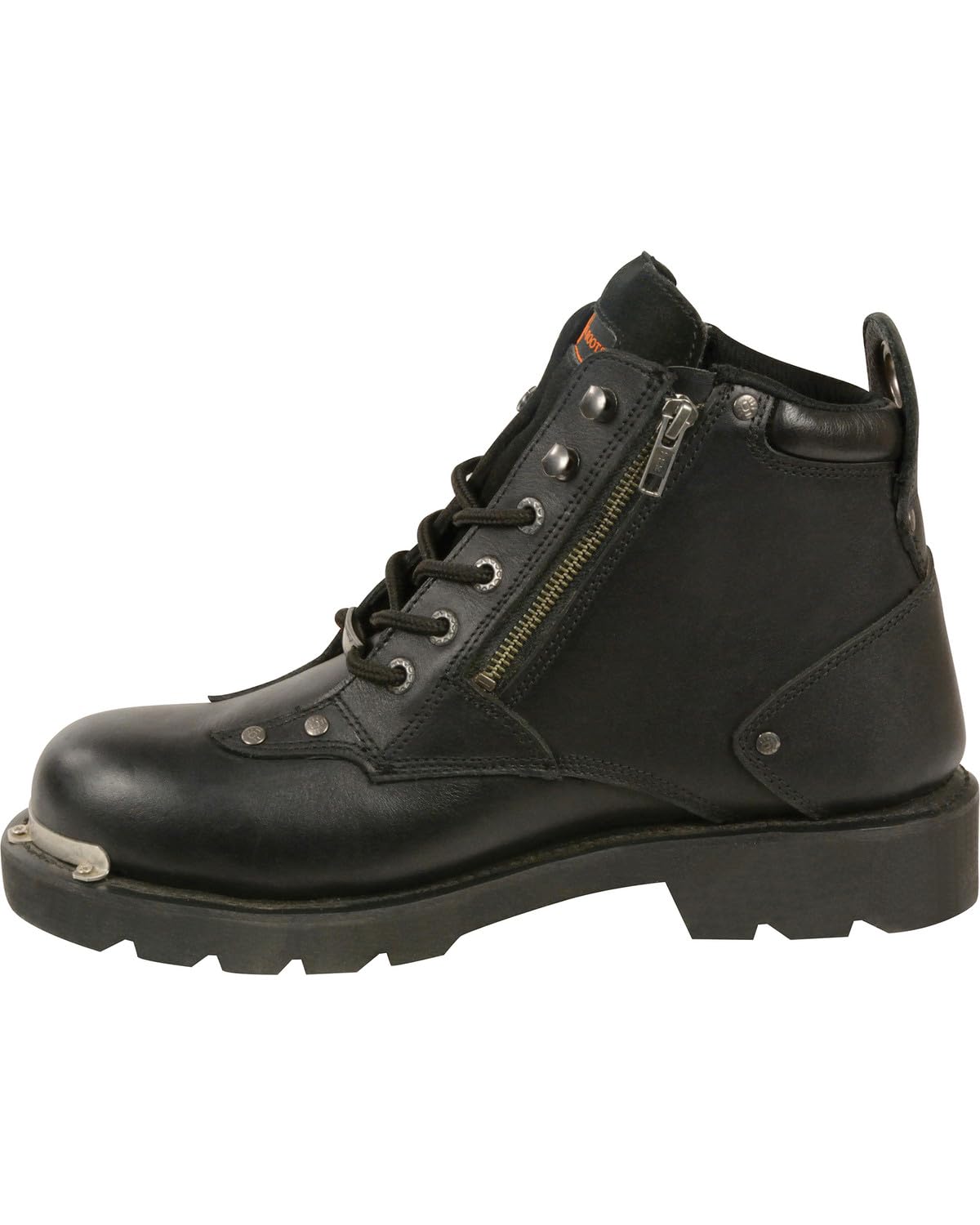 Milwaukee Leather Men's Lace-Up Toe Double-Sided Zipper Work Boots - Round Toe Black Size 11 | Durable Construction for Construction, Outdoor Work & Heavy Duty Use