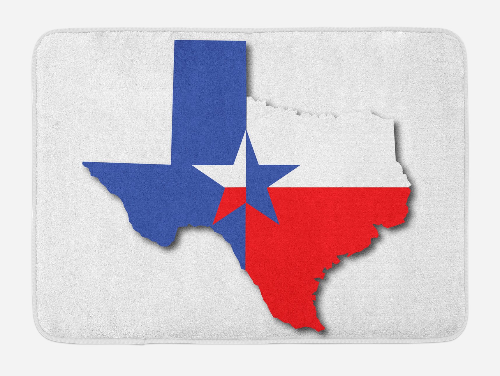 Ambesonne Texas Star Bath Mat - Non-Slip Plush Bathroom Rug with Texas Map Outline, 30