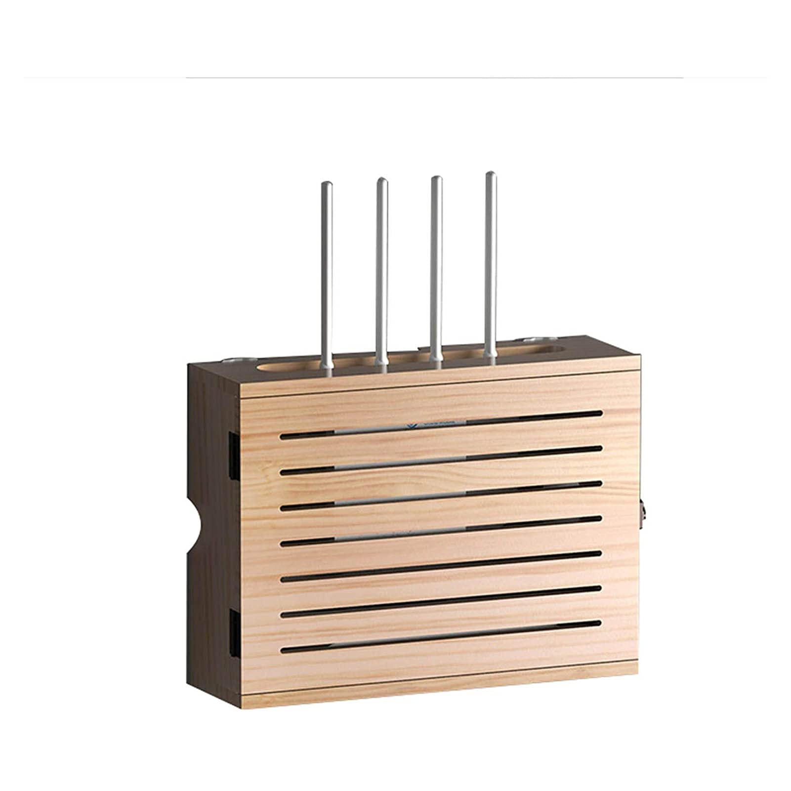 Wooden WiFi Router Shelf - Wall Mount Cable Management Storage Box for Internet Modem & Router (36cm) - Perfect for Home Office, Living Room & Bedroom Network Organization