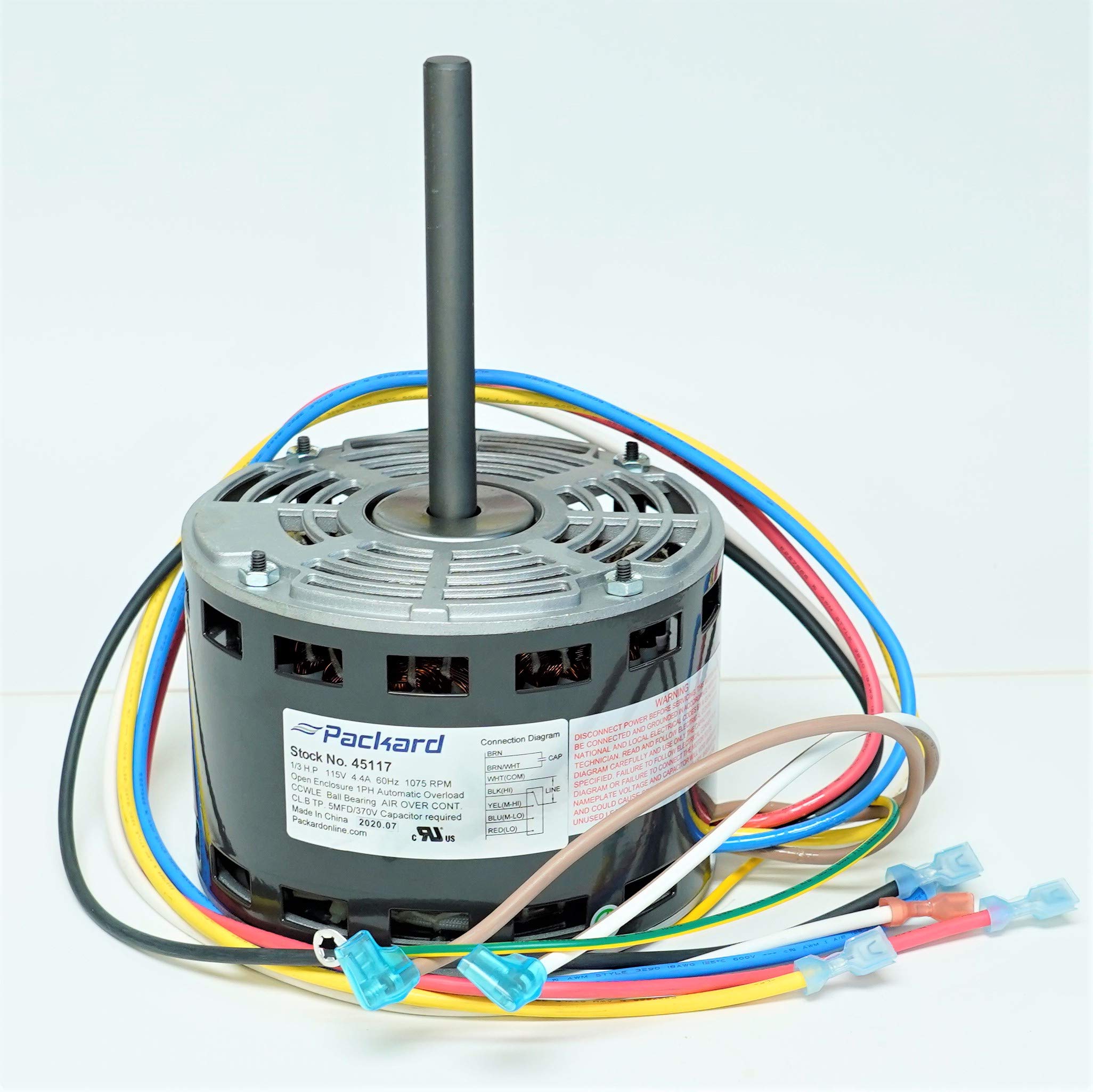 Packard 45117 Furnace Blower Fan Motor Replacement for Carrier HC41AE117A - 1/3 HP High Efficiency HVAC Motor for Home Heating & Cooling Systems - Perfect for Furnace Repair & Maintenance