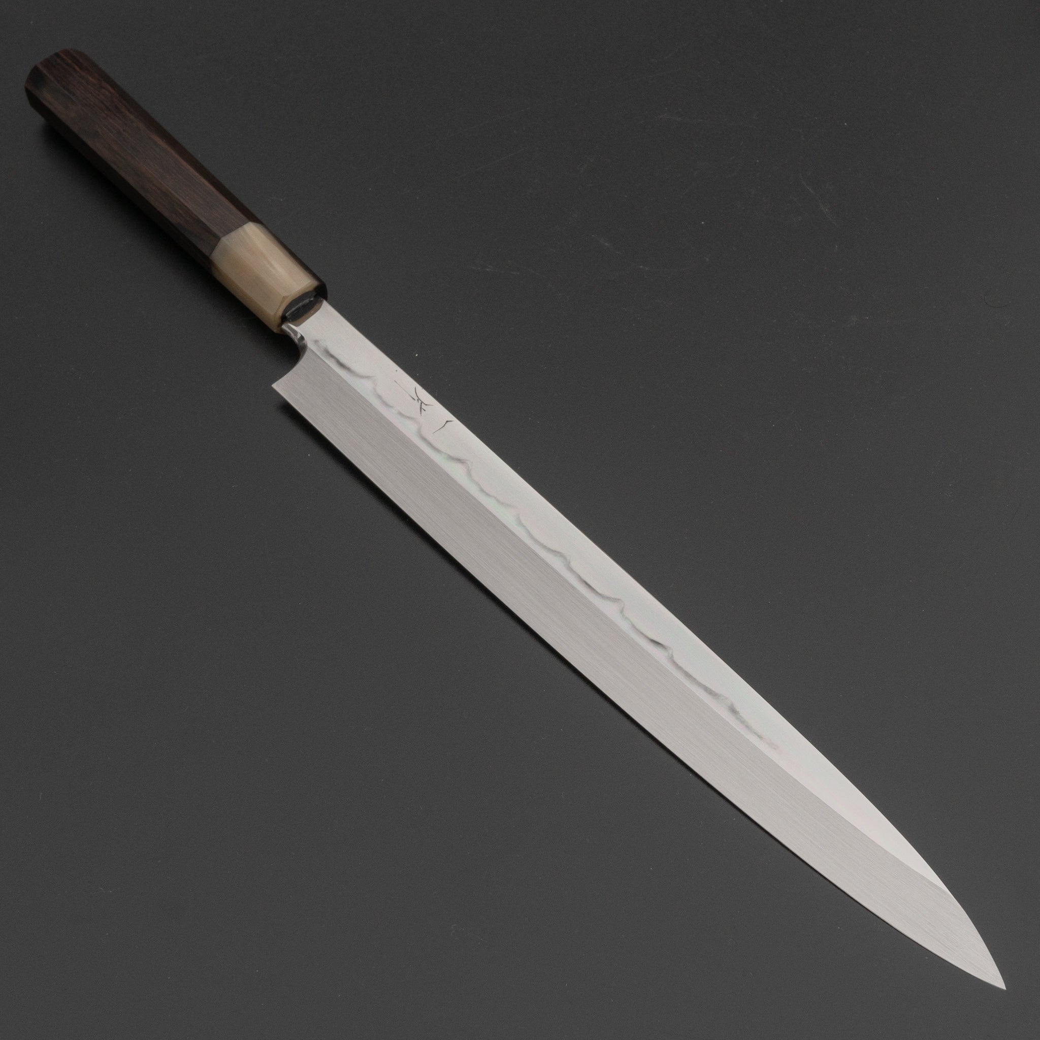 Premium Hitohira Genkai Manzo Honyaki Sanbonsugi Yanagiba 300mm Sushi Knife - Handcrafted Japanese Ebony Handle with Saya - Perfect for Sushi Chefs & Professional Japanese Cuisine Preparation