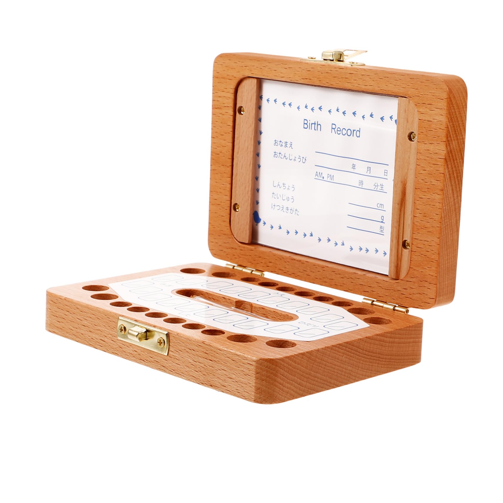 CATIEBYE Wooden First Tooth Keepsake Box - Baby Tooth Organizer & Memory Container for Kids | Perfect for Baby Showers, First Tooth Milestones, and Cherished Childhood Memories