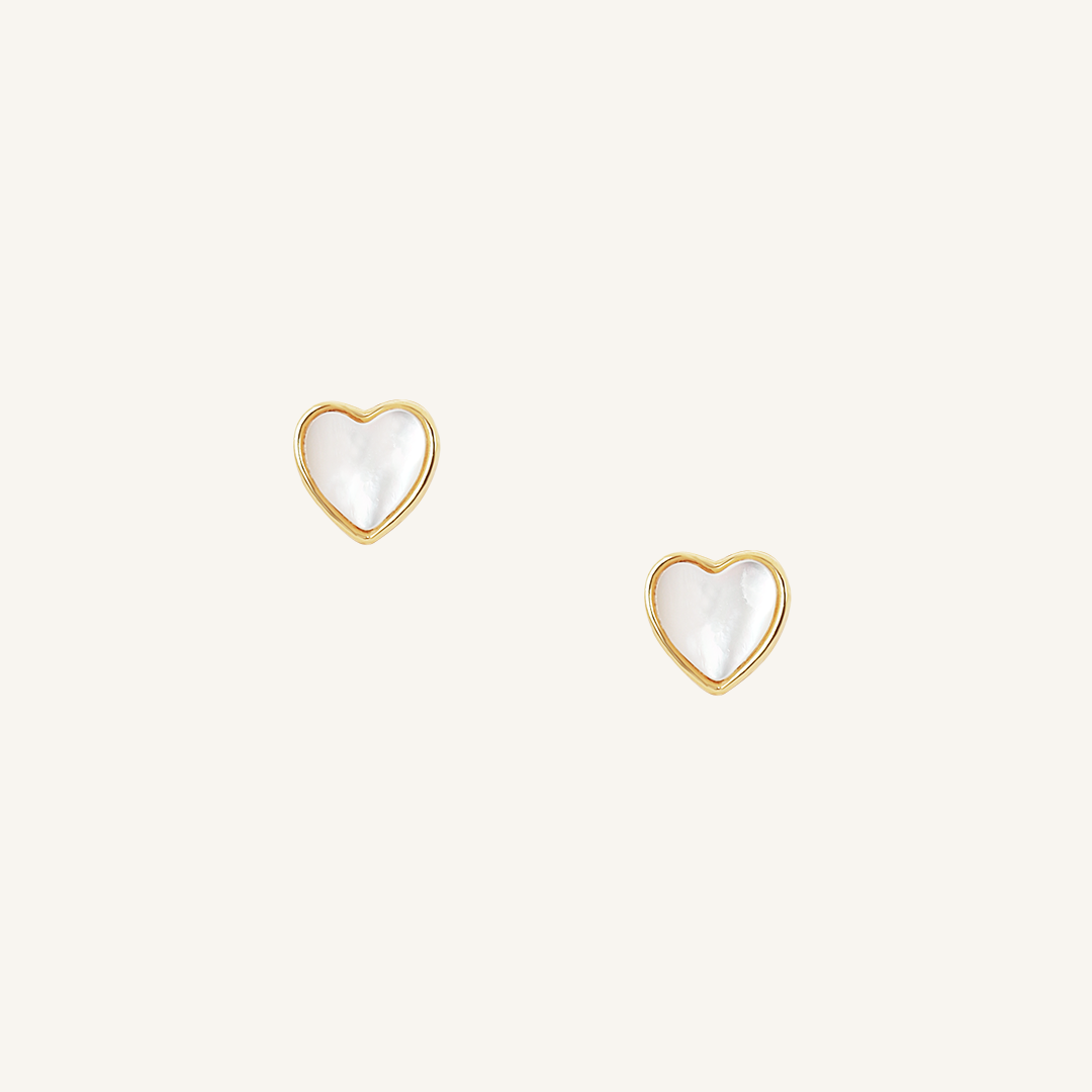 Devote Heart Stud Earrings - Dainty Gold Plated Stainless Steel Earrings for Women - Perfect for Everyday Wear, Date Nights & Gifting