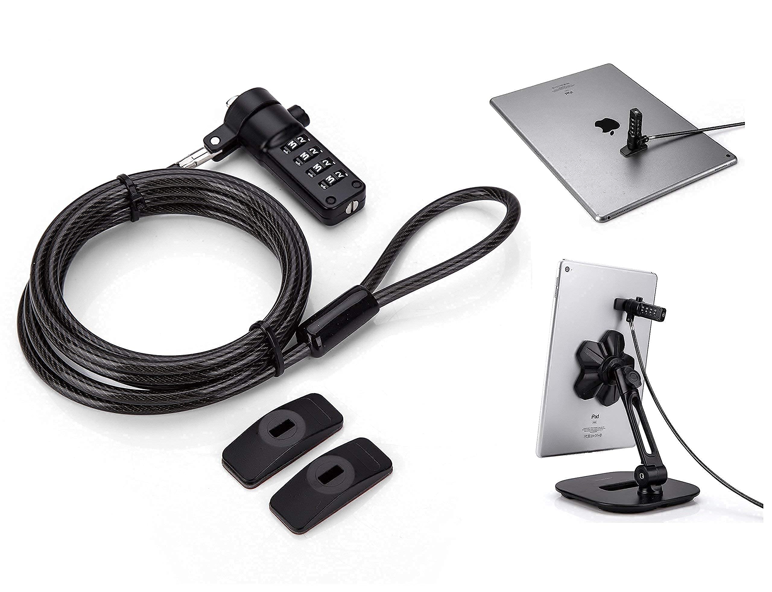 AboveTEK Elegant Tablet Stand with Security Lock Cable - Adjustable Holder for iPad, Tablets & Phones - Perfect for Home, Office & Travel Use