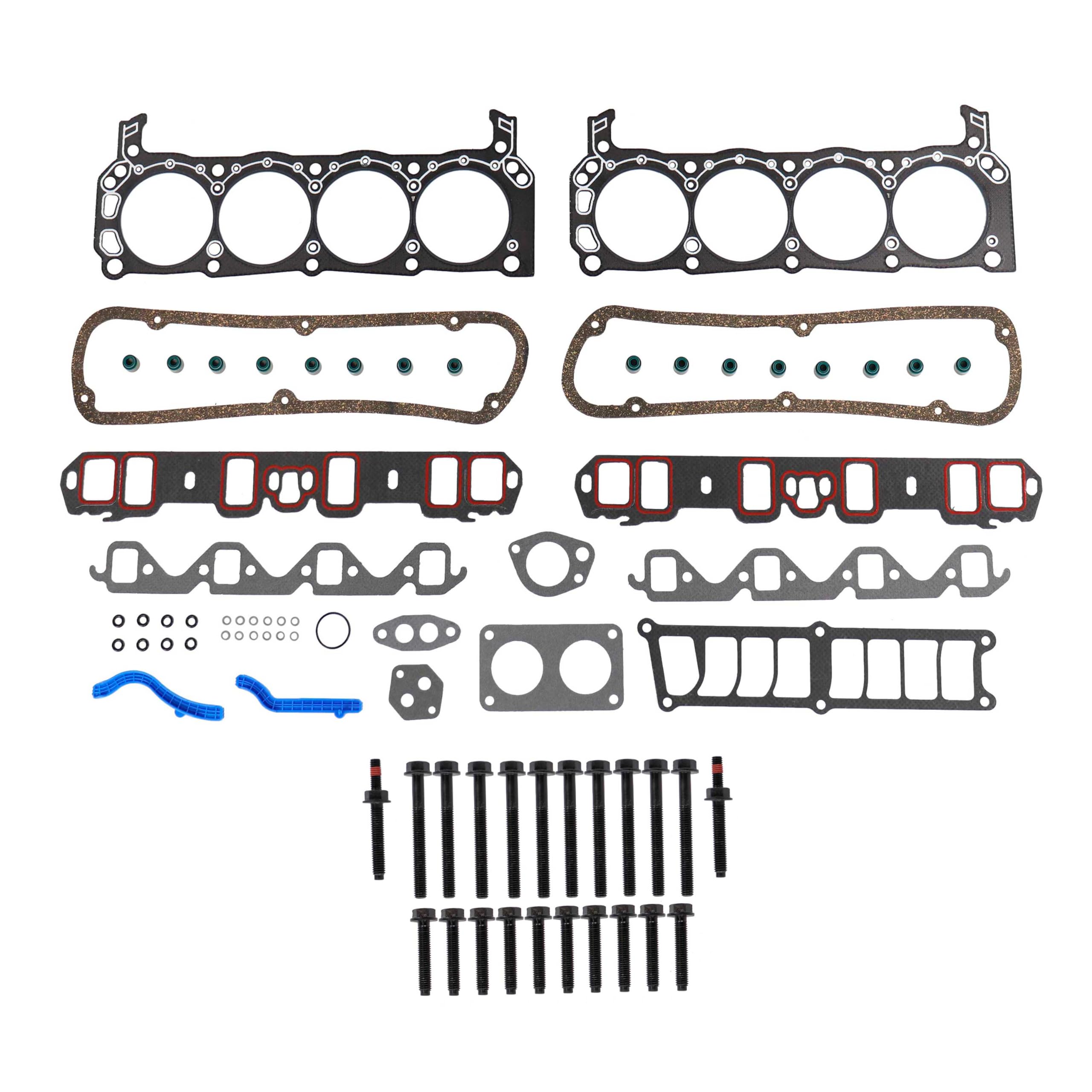 DNJ HGB4113 Cylinder Head Gasket Set with Head Bolt Kit - Compatible with 1992-1996 Ford Bronco, E-150 Econoline, E-150 Econoline Club Wagon 5.0L V8 302cid Engine - Perfect for Engine Rebuilds & Repairs