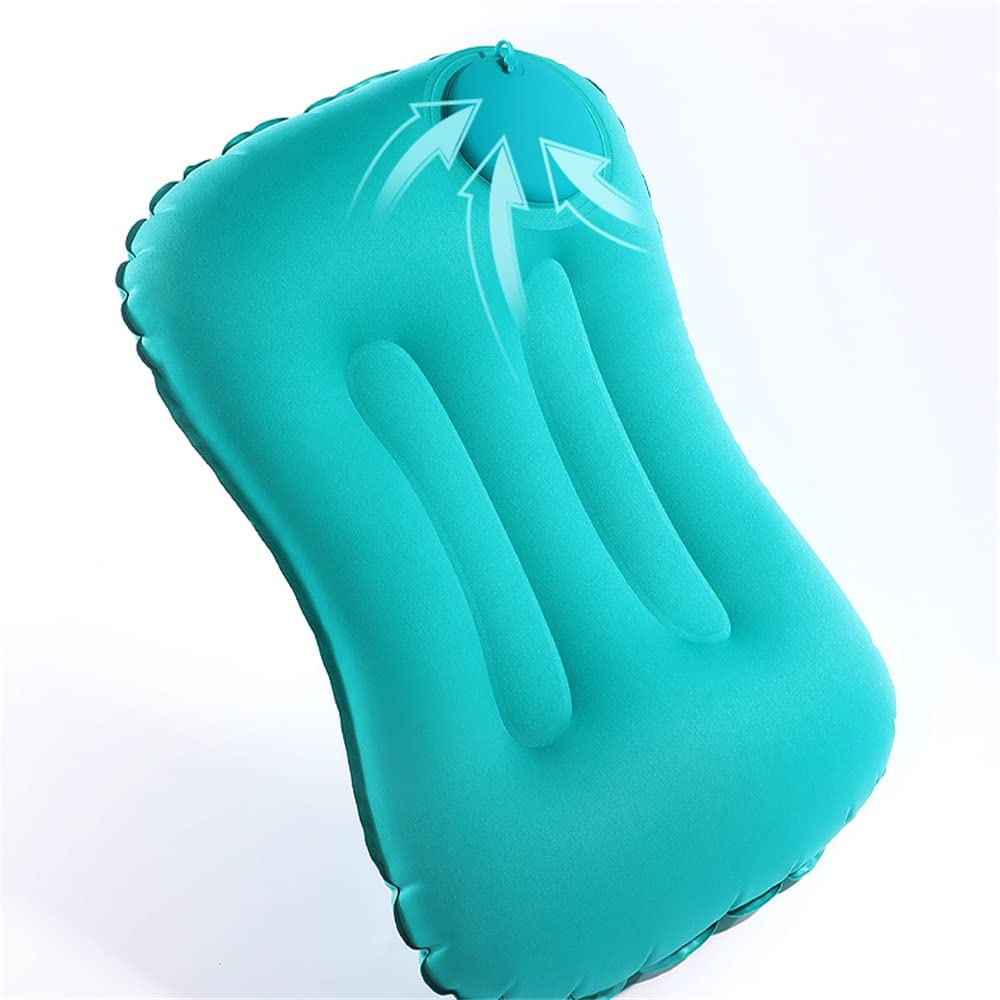 Ultra Comfortable Inflatable Camping Pillow for Backpacking, Hiking & Travel - Lightweight, Compact & Portable - Perfect for Outdoor Adventures, Airplane & Car Trips (Green)