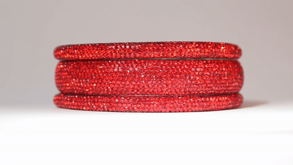 Sundar Bangles - Bollywood Style Red Crystal Bangles for Women | Perfect for Weddings, Parties, and Festive Occasions