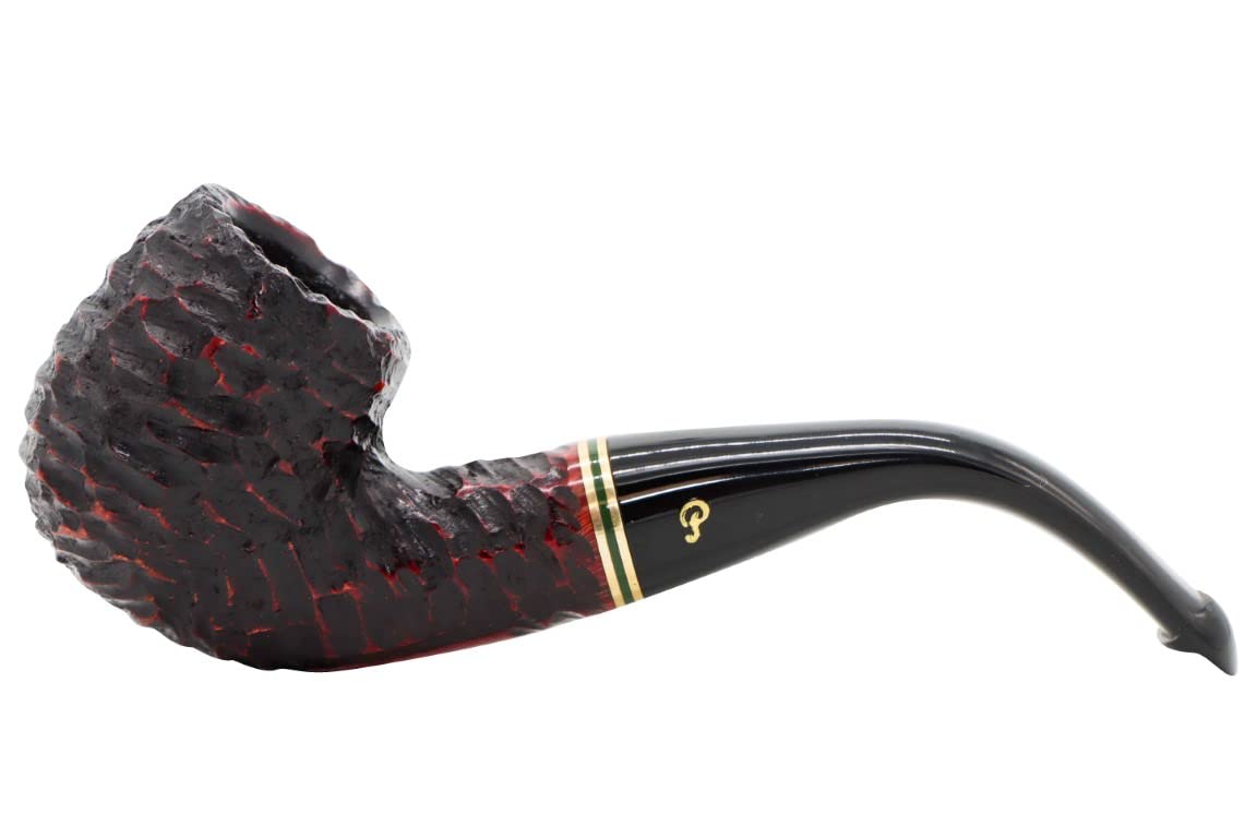 Peterson Emerald Rustic 221 Tobacco Pipe with P-Lip Stem - Premium Smoking Pipe for Men | Perfect for Relaxation, Gifts & Collectors