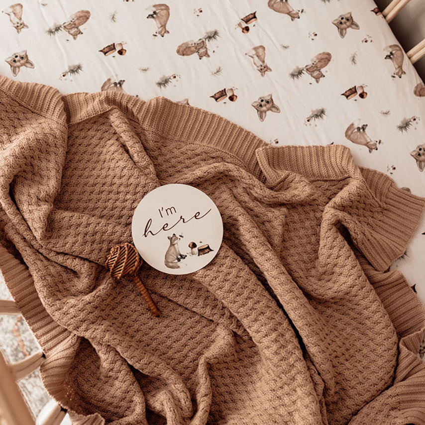 Snuggle Hunny Diamond Knit Baby Blanket - Soft Hazelnut Color for Newborns & Infants - Perfect for Nursery, Stroller & Cuddle Time
