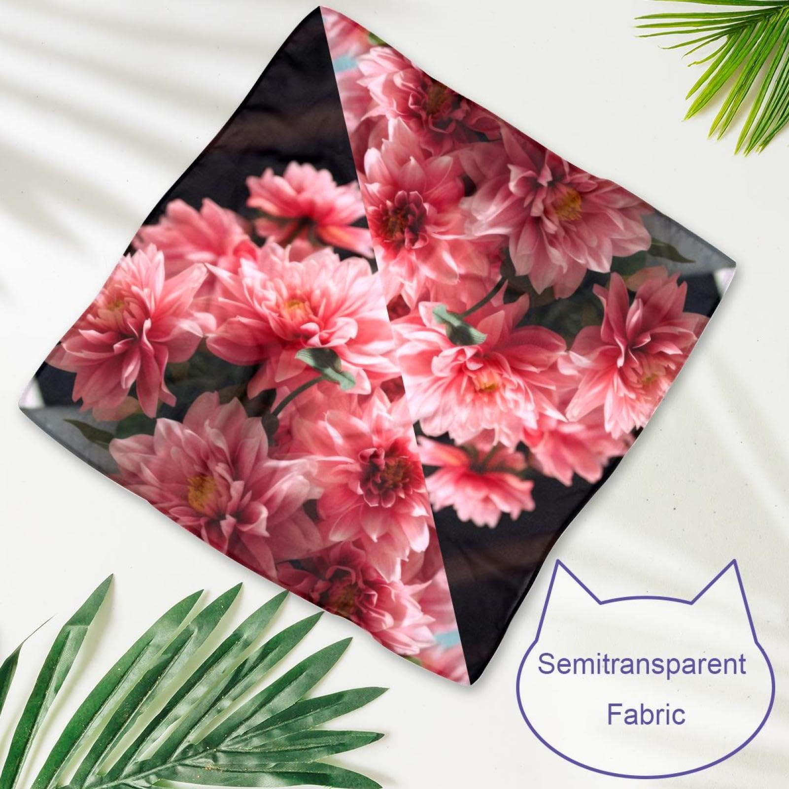 Dog Bandanas for Small Medium Large Pets - 2-Piece Set with Vase & Pink Flowers Pattern - Adjustable Dog Scarf for Dogs & Cats - Perfect for Pet Birthdays, Photo Shoots & Daily Fashion Accessories