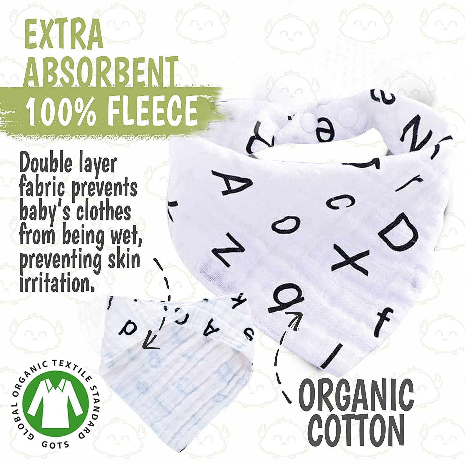 Htsrbay 5-Pack Baby Bandana Drool Bibs for Boys & Girls - Soft Absorbent Unisex Teething Bibs for Drooling - Perfect for Feeding, Playtime & Daily Outfits