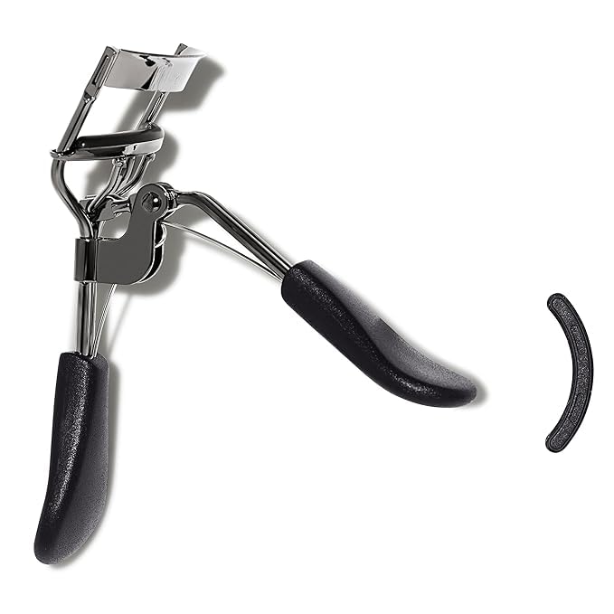 Best Eyelash Curler for Long-Lasting Curls - Stainless Steel Lash Curler with Extra Rubber Pads - Perfect for Salon, Home & Travel Makeup