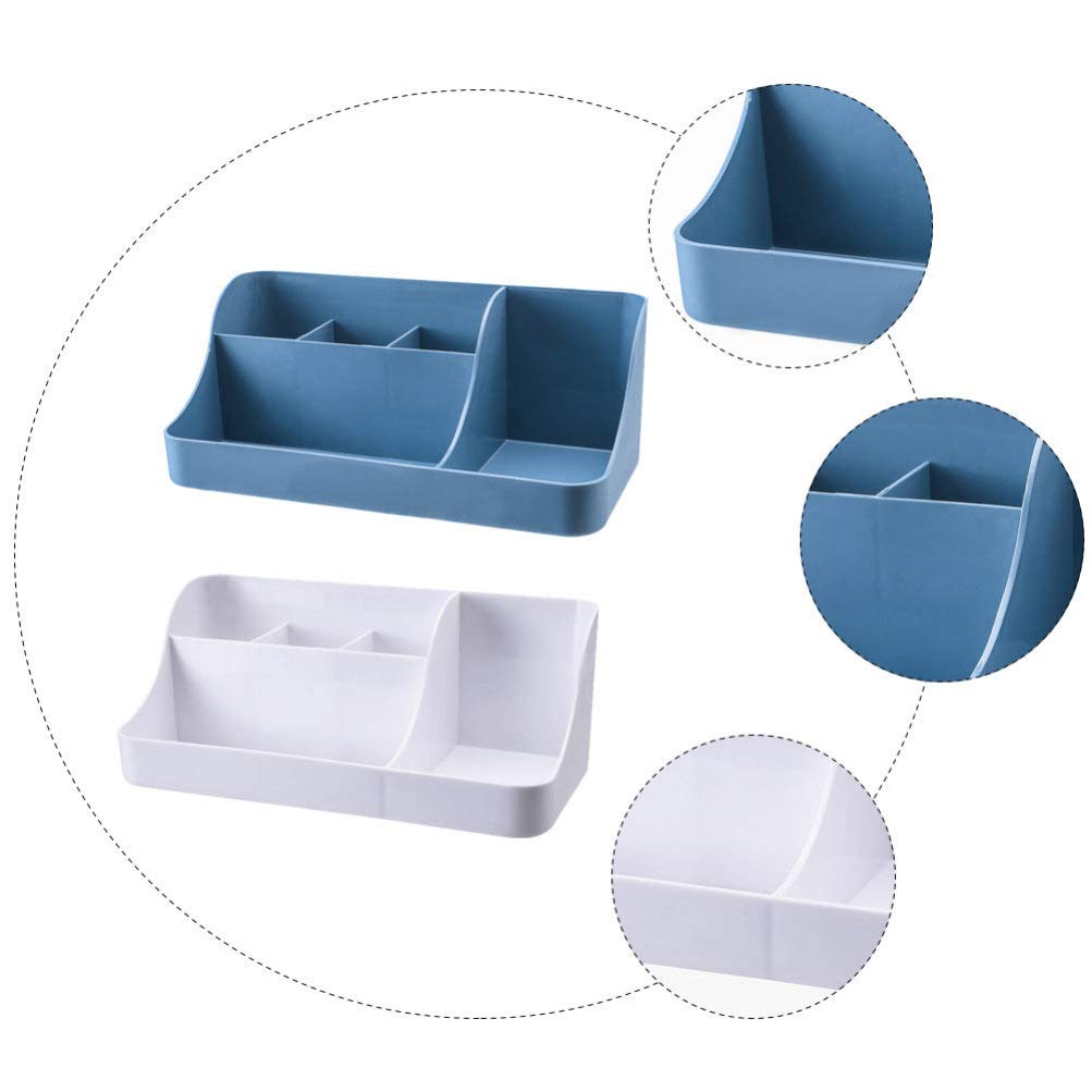 2-Pack Cosmetic Storage Boxes & Desktop Organizers - Multi-Compartment Makeup Organizer Baskets for Vanity, Bathroom & Home Organization - Perfect for Storing Cosmetics, Jewelry & Office Supplies
