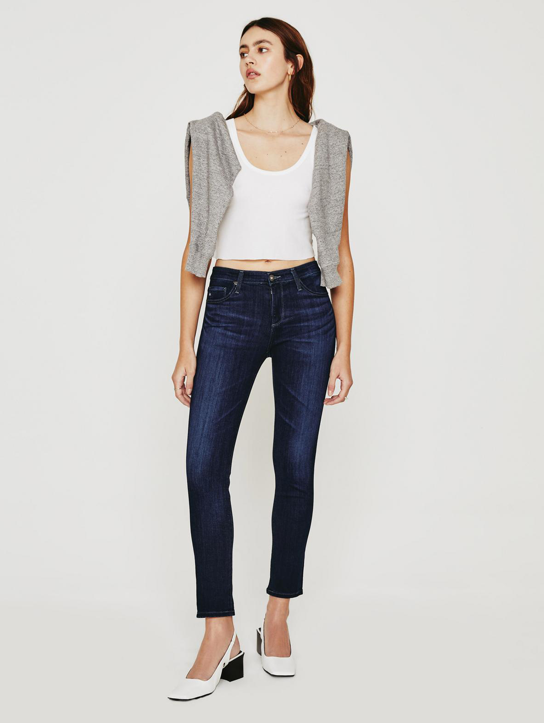 Prima Mid Rise Cigarette Jeans for Women - Slim Fit Stretch Denim Pants, Comfortable & Flattering (Color: Concord) | Perfect for Casual Wear, Office Outfits & Night Out