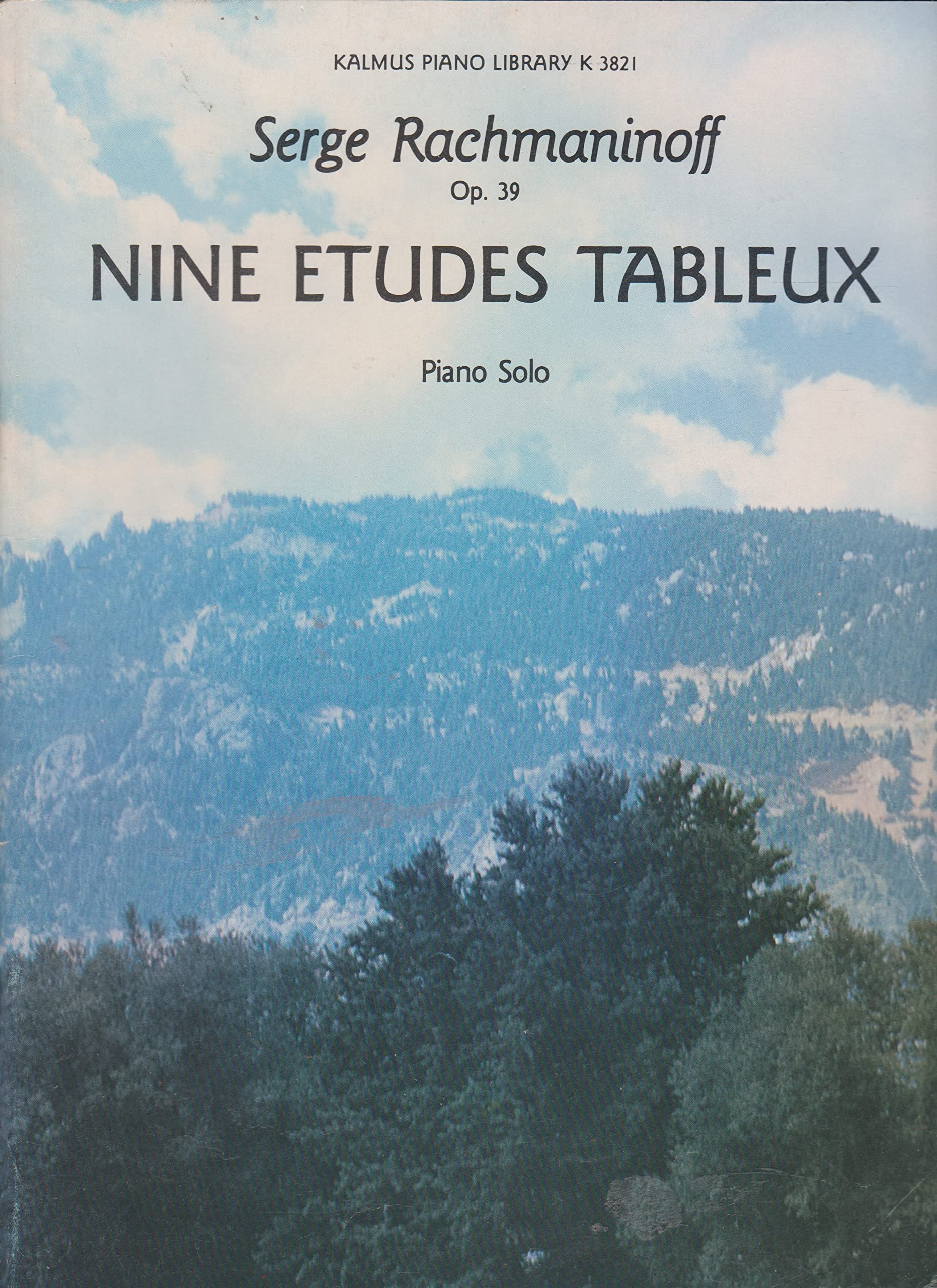 1977 Serge Rachmaninoff Nine Etudes Tableaux for Piano Solo Op. 39 - 68 Page Sheet Music Book | Kalmus Piano Series by Belwin Mills Publishing | Perfect for Piano Practice, Recitals & Classical Music Enthusiasts