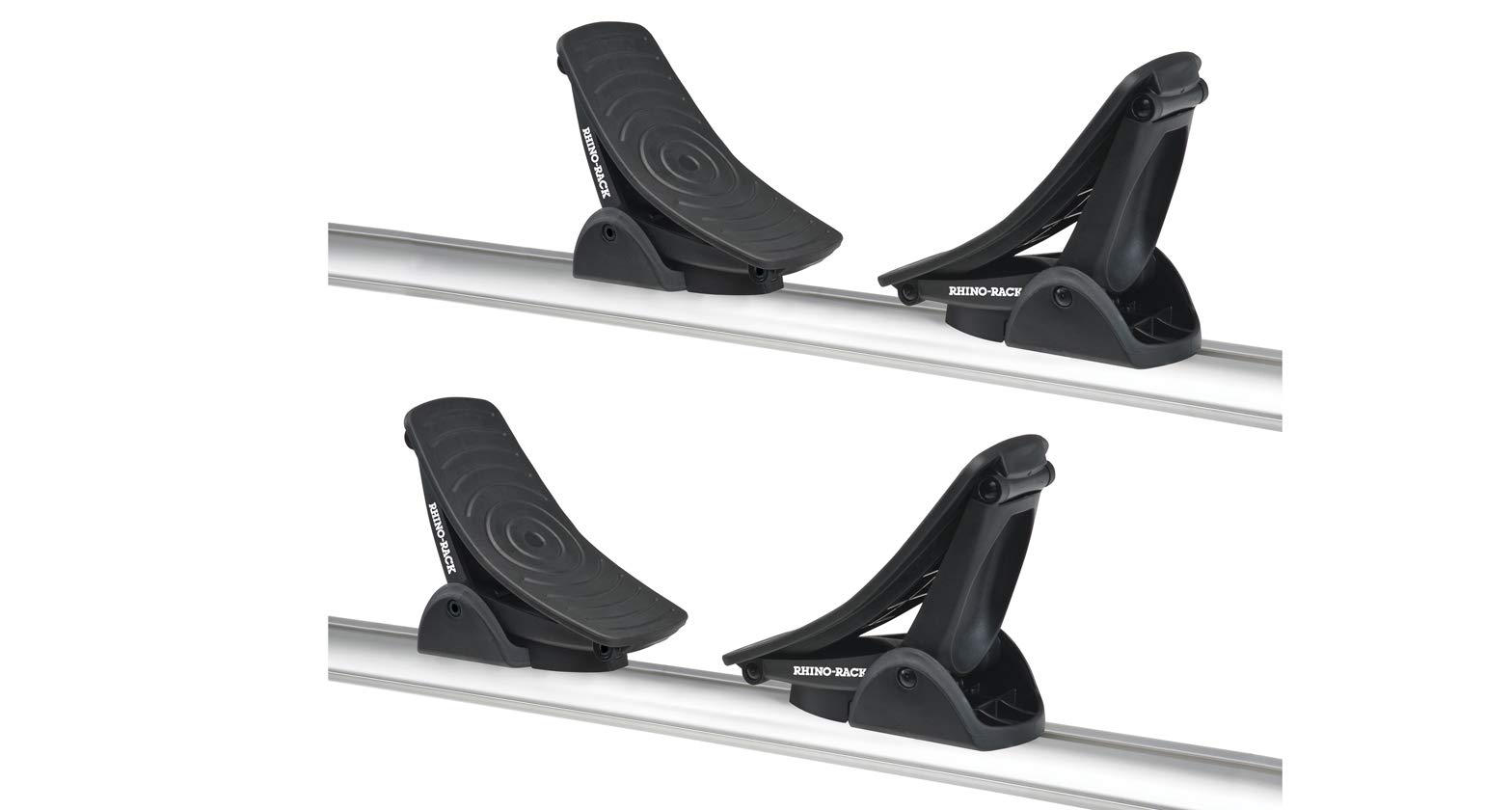 Rhino Rack Nautic 580 Series Kayak and Canoe Roof Rack Carrier - Includes 2 Tie Down Straps & 2 Rapid Straps with Buckle Protector - Perfect for Outdoor Adventures, Water Sports, and Secure Transport