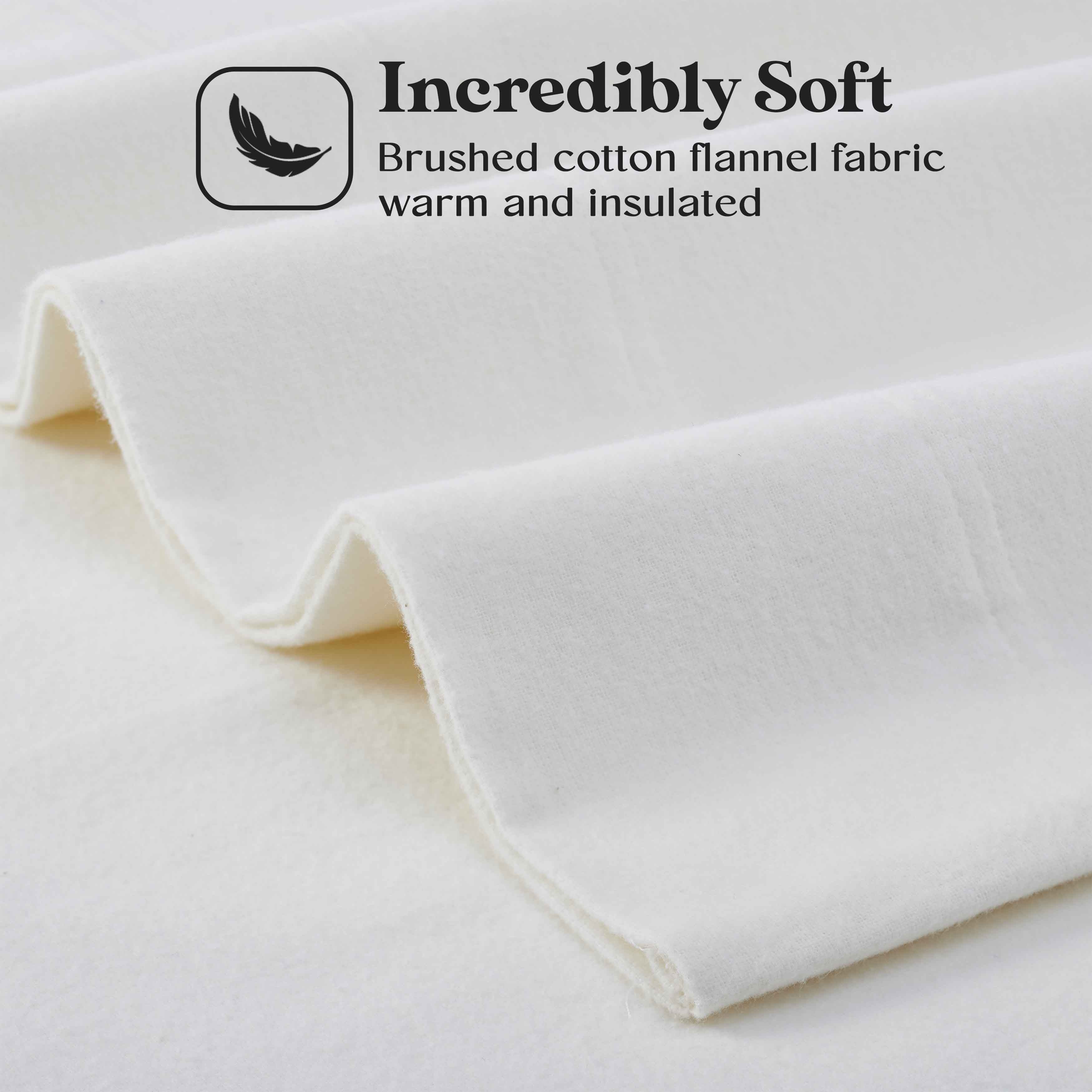 Premium Rome Flannel Cotton Solid Brushed Deep Pocket Sheet Set - Ultra Soft & Cozy Bedding for Winter - Perfect for Master Bedroom, Guest Room & Dorm Use