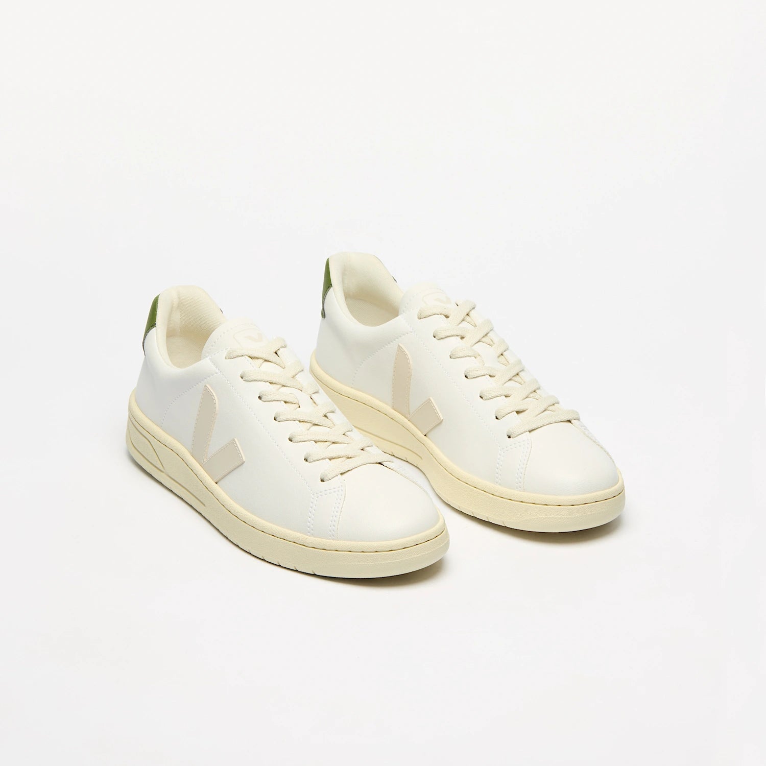 Veja Women's URCA CWL Sneakers in White Pierre Kiwi - Eco-Friendly Vegan Leather Casual Shoes for Walking, Running & Everyday Wear