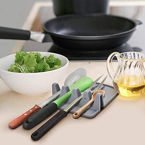 Shivansha Enterprise 4-Slot Kitchen Utensil Holder - Multifunctional Plastic Spoon & Pot Clip Organizer for Stove, Pan Lid Rack (1 Piece) - Perfect for Cooking, Baking & Kitchen Organization