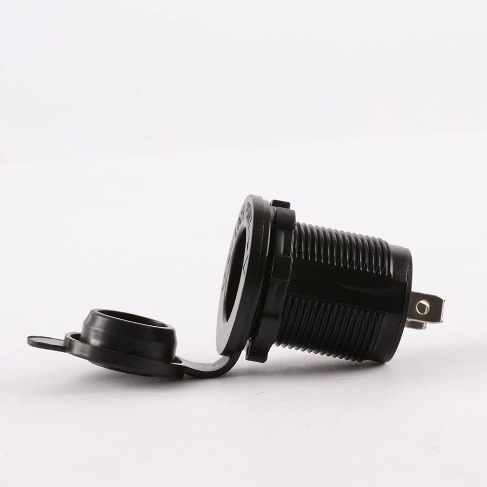 12V Waterproof Cigarette Lighter Socket - 3 Pack with Fuse & Wire for Car, Boat, ATV, RV, Marine & Motorcycle - Power Outlet Receptacle Plug for Charging Devices On The Go