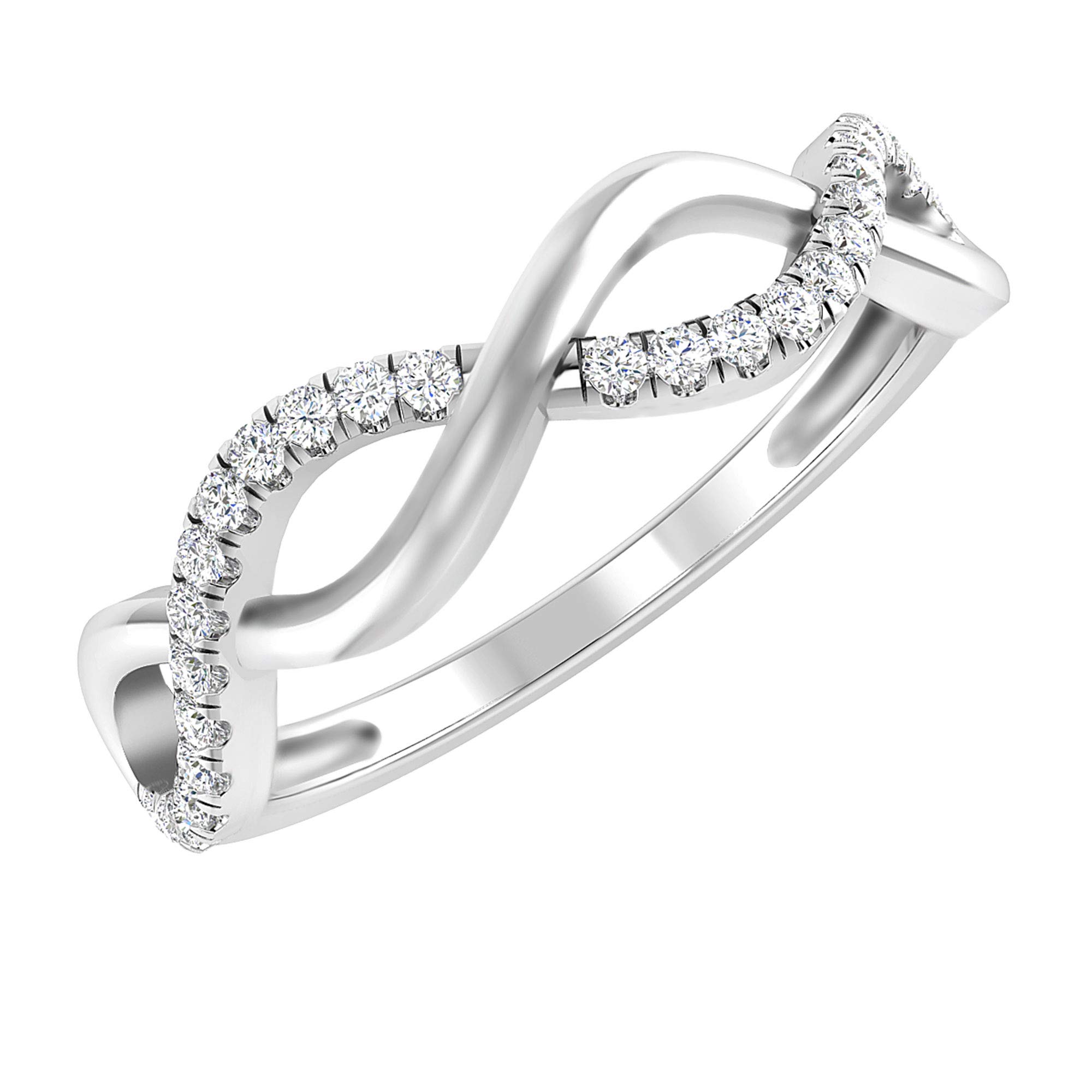 10k Real Gold Minimalist Twist Knot Diamond Stackable Ring for Women | 1/10 Ct TW Genuine Diamond Wedding Band | Anniversary, Engagement & Everyday Jewelry | Size 4-9 | Perfect for Layering & Special Occasions