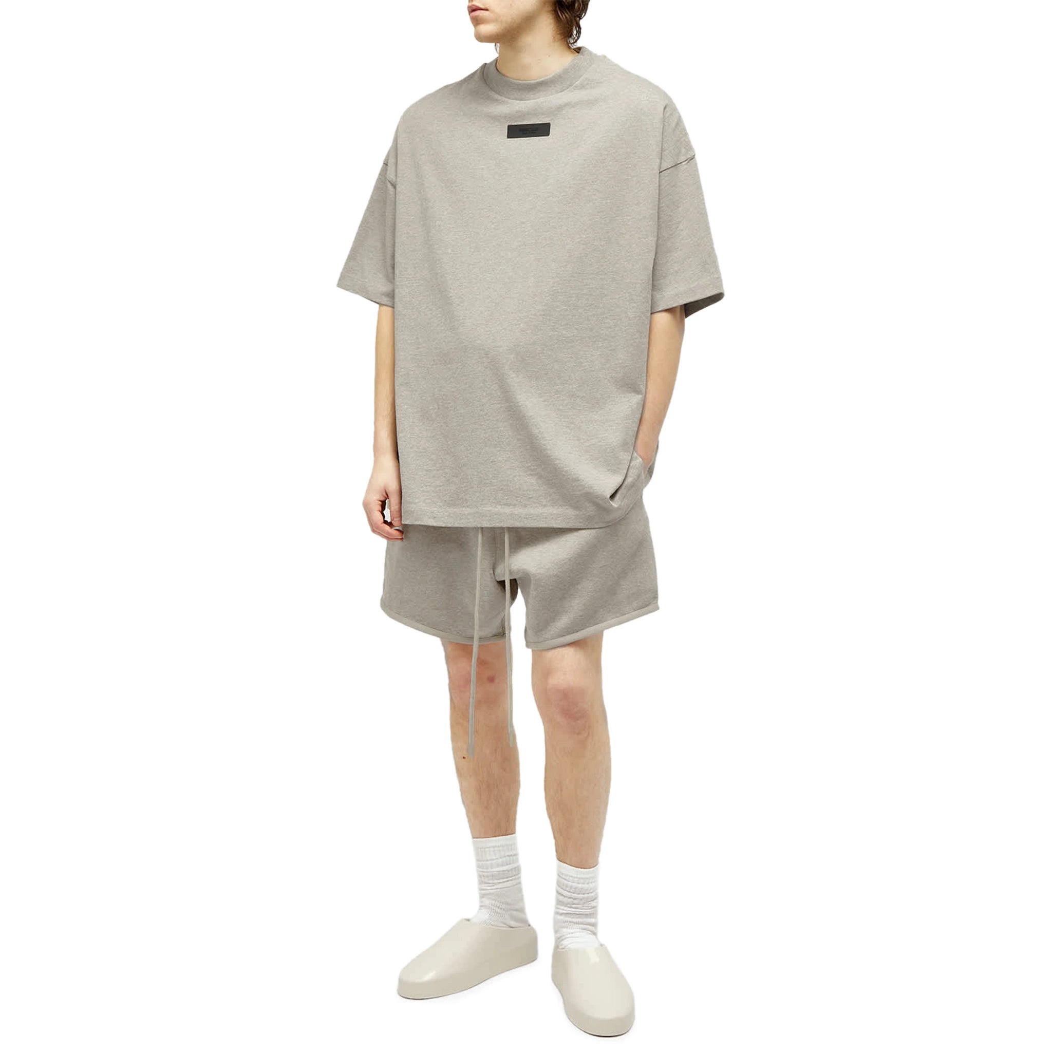 Fear of God Essentials SS Dark Heather Oatmeal T-Shirt (FW23) - Men's Casual Streetwear Tee for Everyday Wear & Urban Fashion